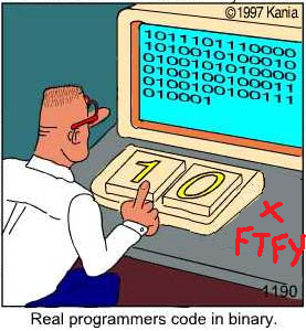 real programmers code in binary